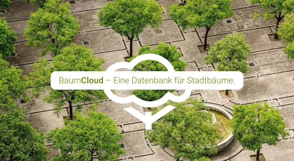 Screenshot der Anwendung BaumCloudViewer, die ein Baumkataster von Berlin auf einer Karte zeigt.